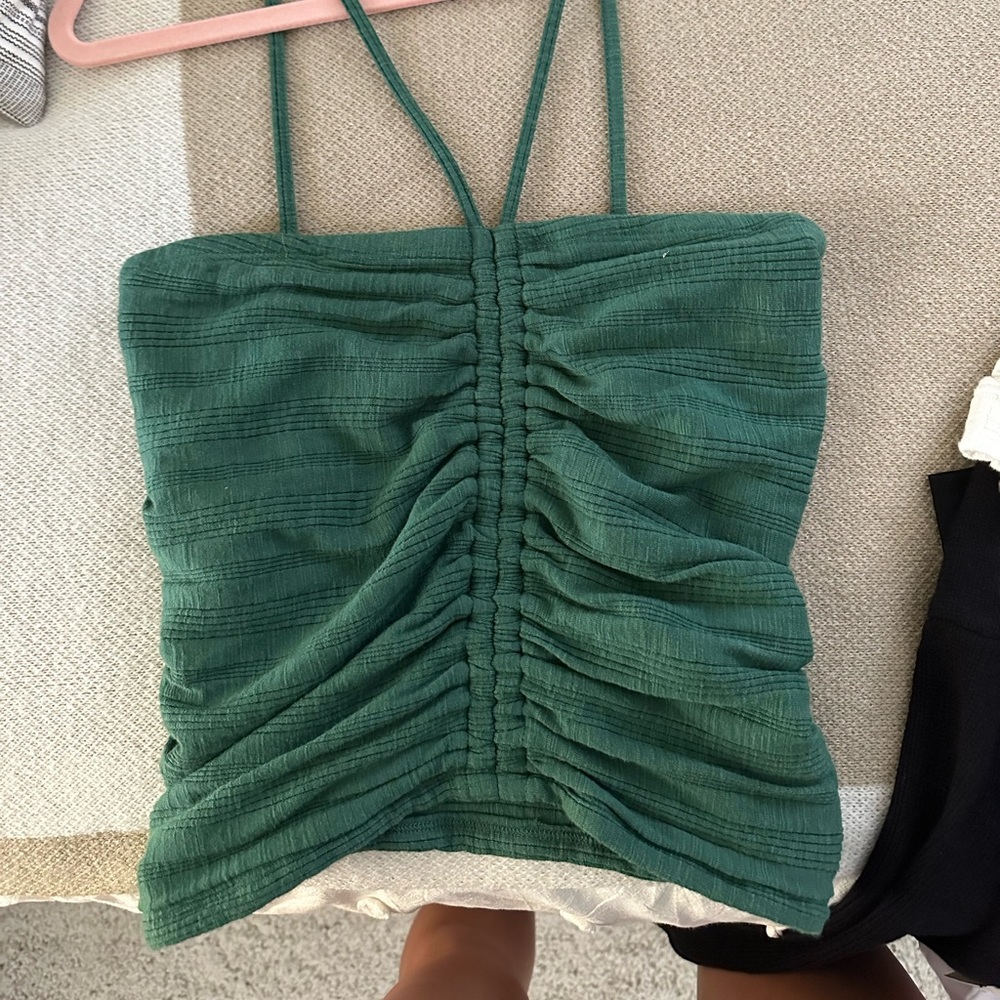 Anthropologie green crop top